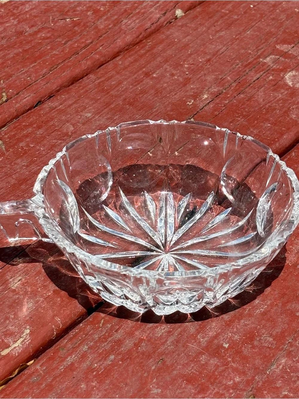 Vintage Clear Glass Starburst Nappy Bowl